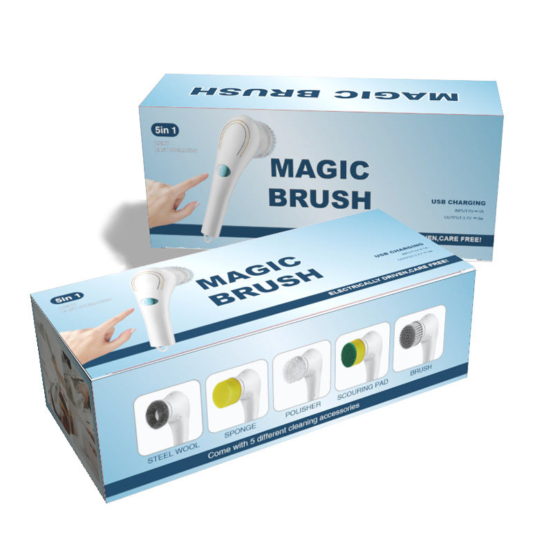 Multifunctional Electric Handheld Kitchen Household Dishwashing Brush Handheld Scrubber Bathtub Sink Bathroom Kitchen Tile Cleaning Tool Drill Brush Set With 5 Heads