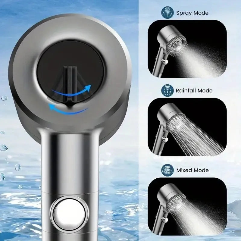 Advanced Filtration Shower System - Turbo Pressure Flow, 5-Layer Filter & Switch Control For Home & Pet Use