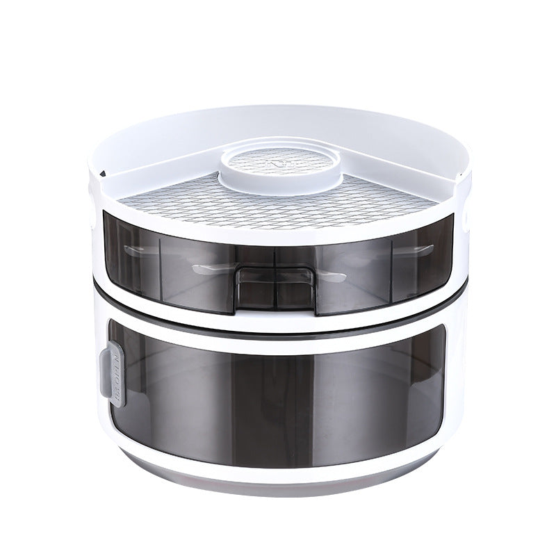 Multifunctional Double-layer Round Turntable For Kitchen Storage Rack