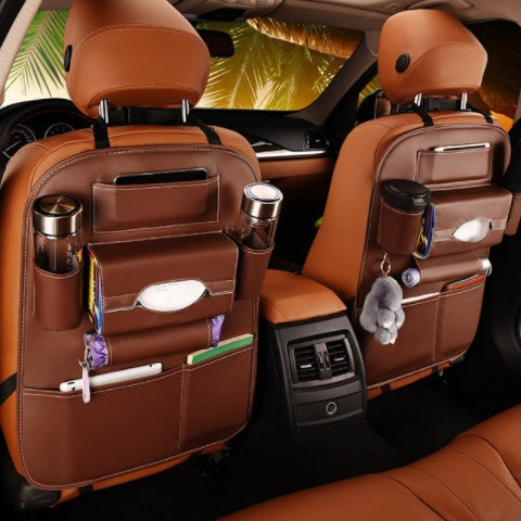 Car storage bag box car seat storage leather