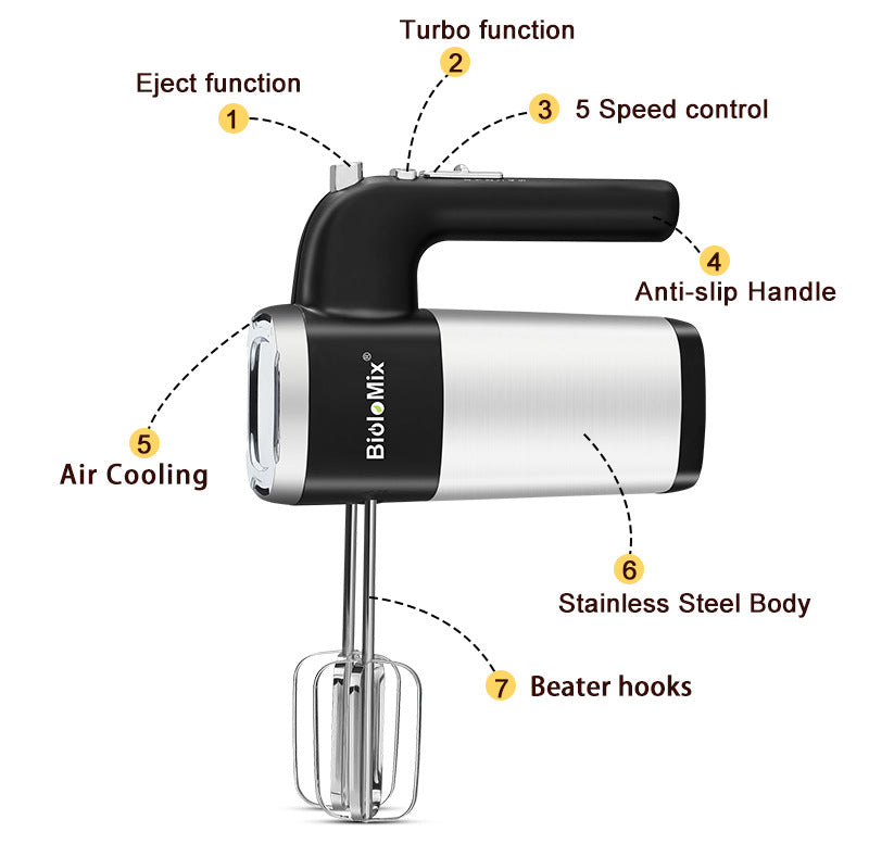 Food Mixer Hand Dough Blender Egg Beater