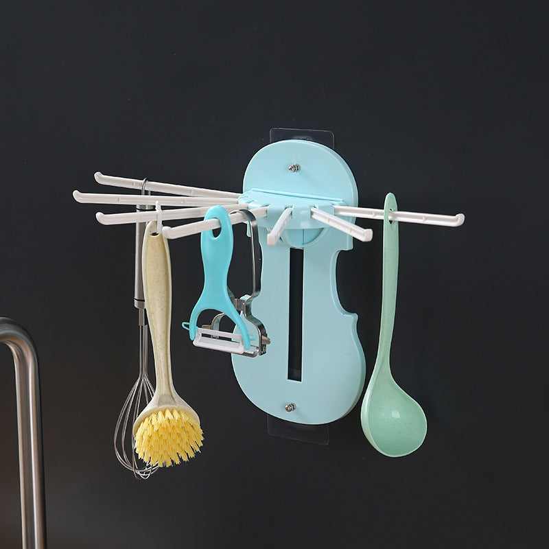 7-in-1 Multifunctional Retractable Wall-mounted Pull-out Rack without Punching Kitchenware Storage Rack Kitchen Accessories