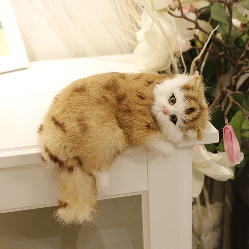 Realistic Cat Plush Toys Decor