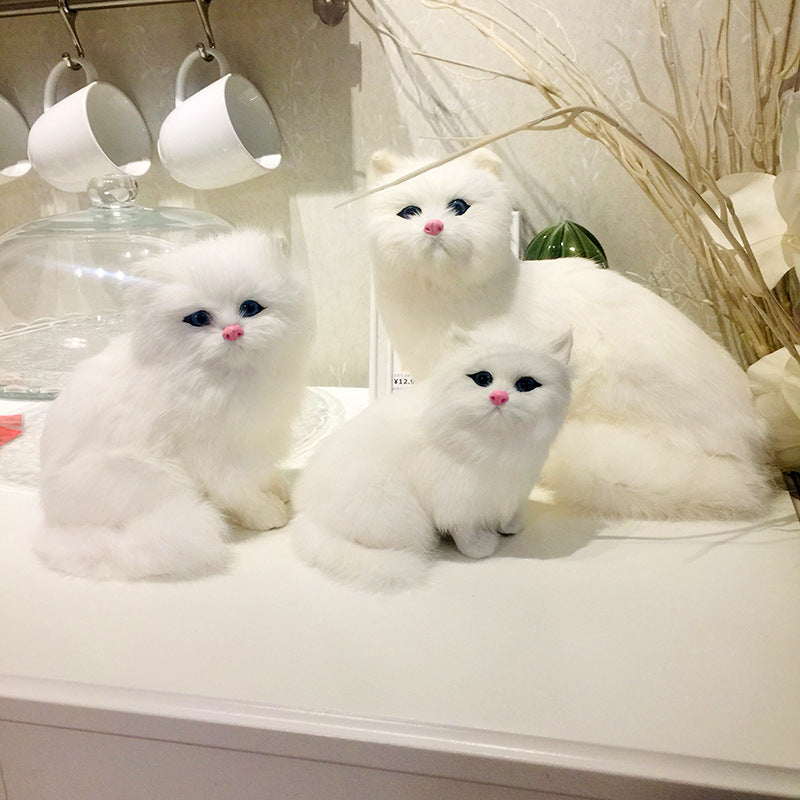 Realistic Cat Plush Toys Decor