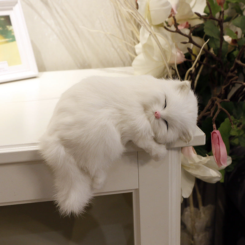 Realistic Cat Plush Toys Decor