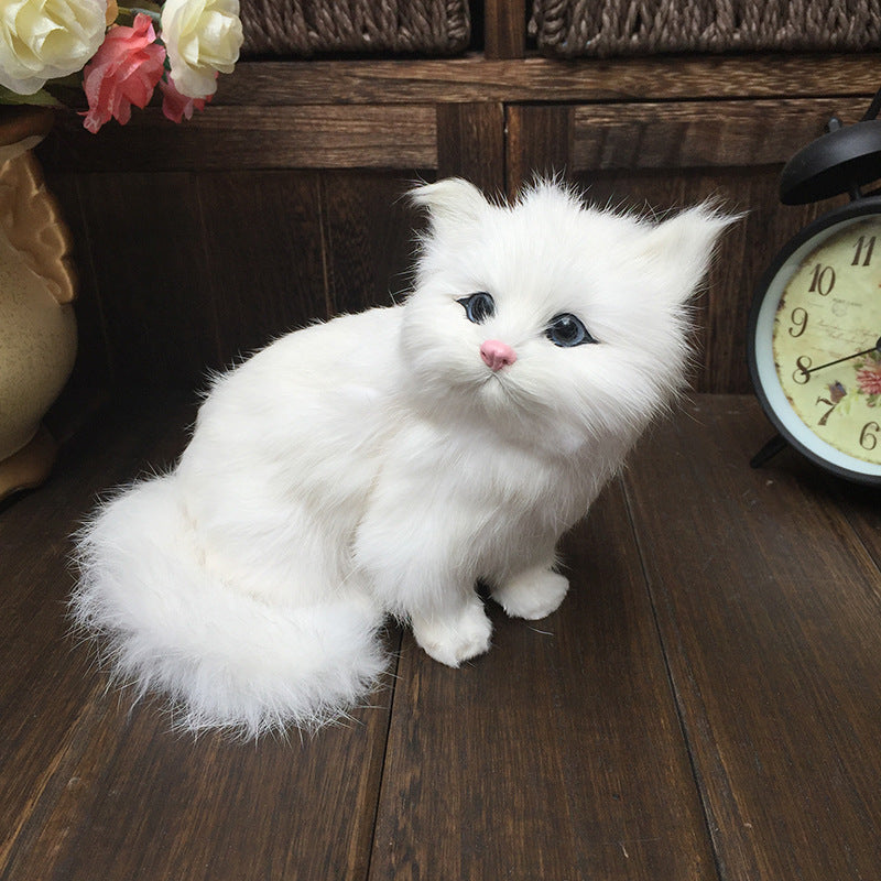 Realistic Cat Plush Toys Decor