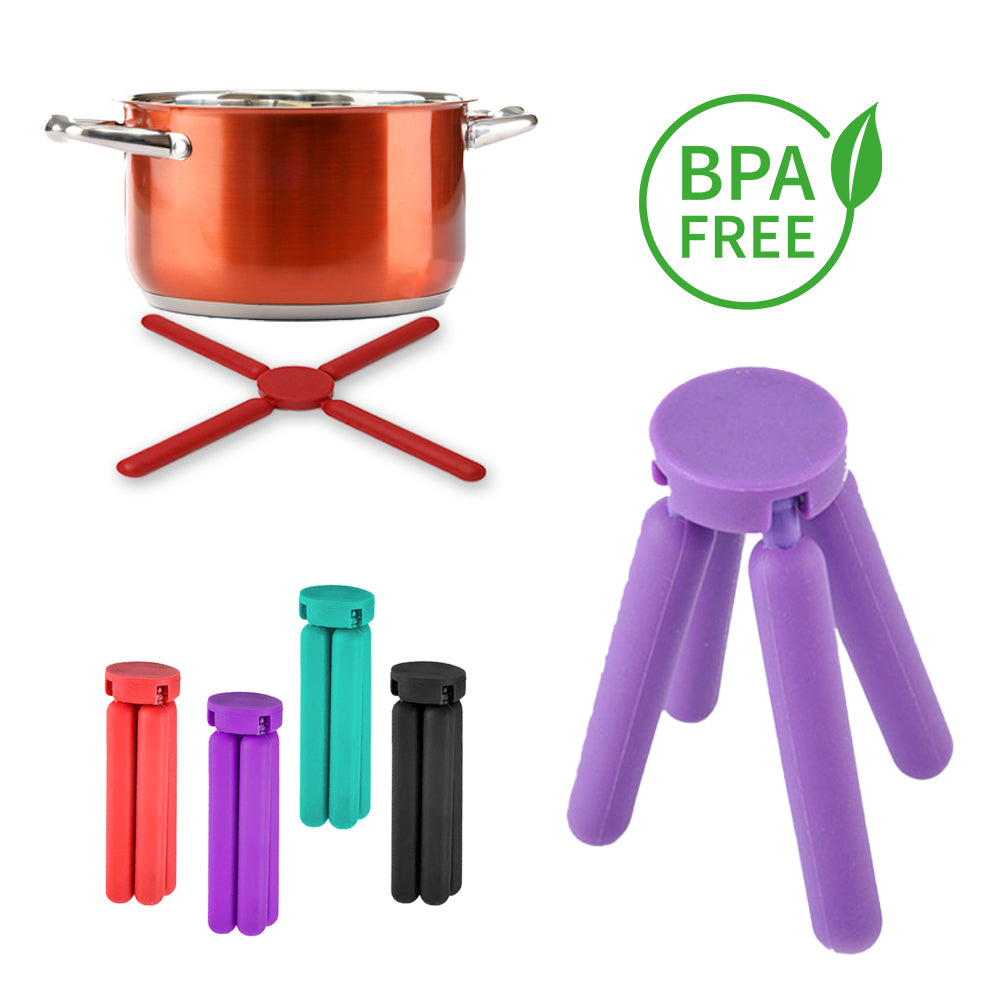 Folding Silicone Placemat Cross-shaped Insulation Tea Cup Mat Pot Pad Portable Phone Holder Home Kitchen Accessories
