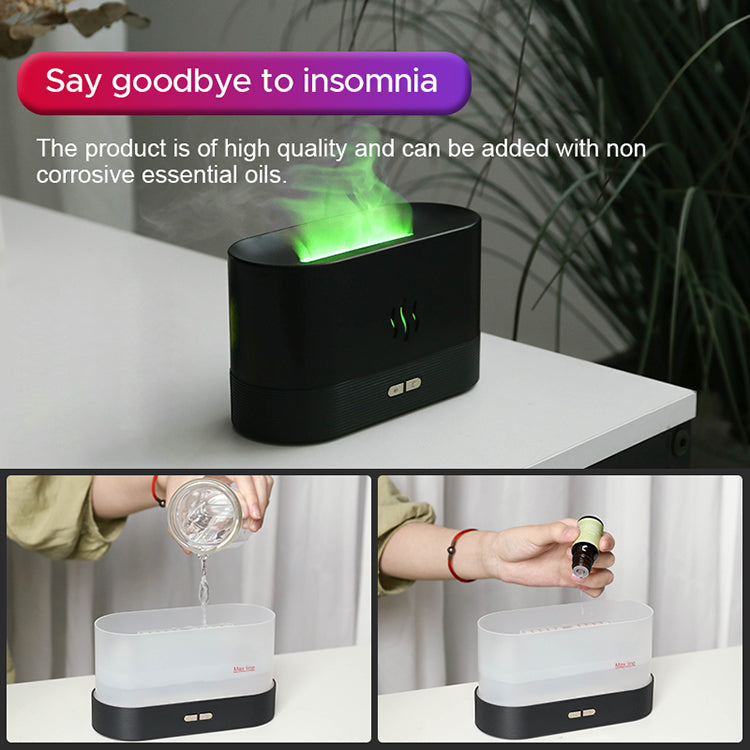 Led RGB Colorful Essential Oil Fire Flame Aroma Diffuser