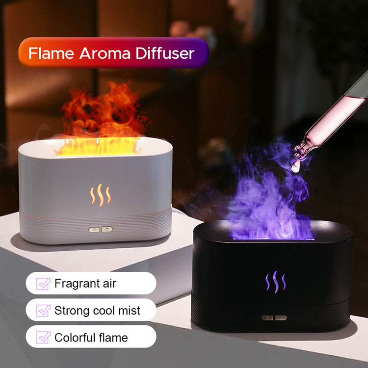 Led RGB Colorful Essential Oil Fire Flame Aroma Diffuser