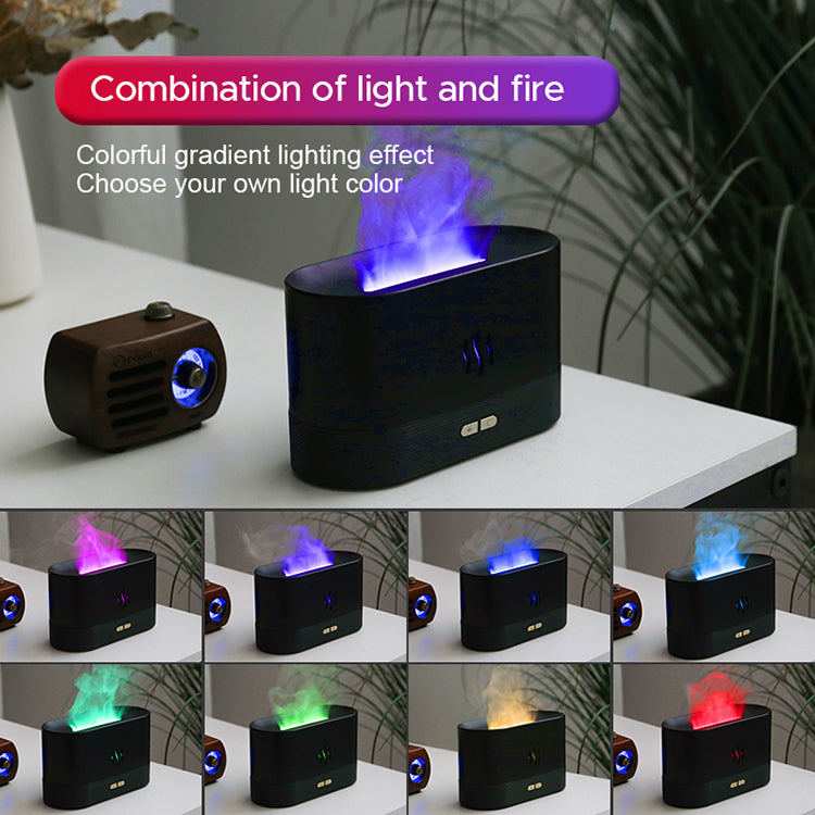 Led RGB Colorful Essential Oil Fire Flame Aroma Diffuser