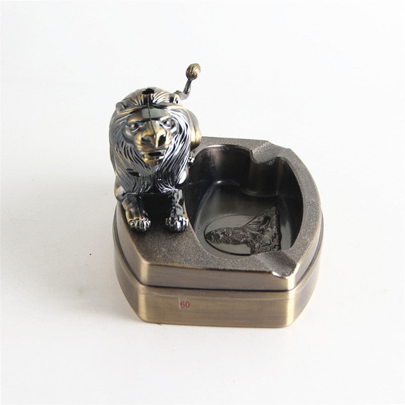Lion Lighter  Ashtray Creative Inflatable Metal