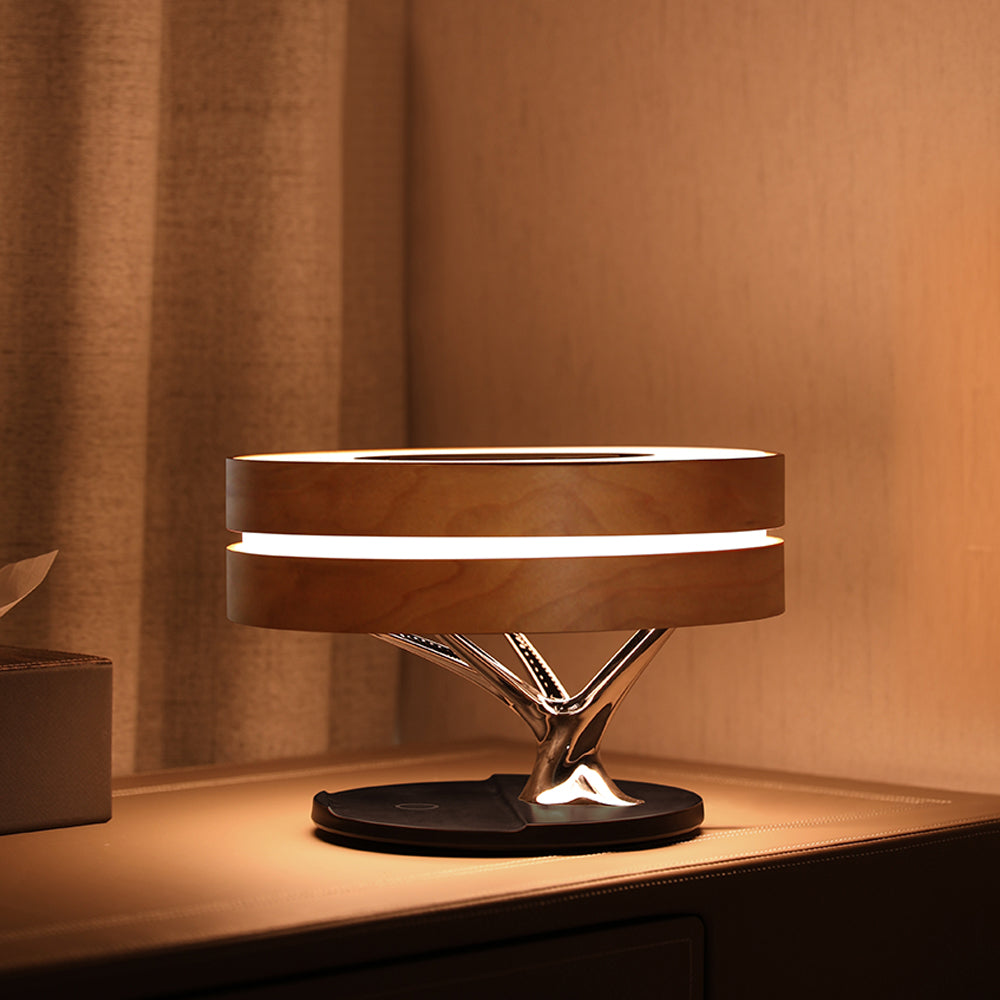 Bluetooth Speaker Bed Lamp WiFi Circle Tree Of Led