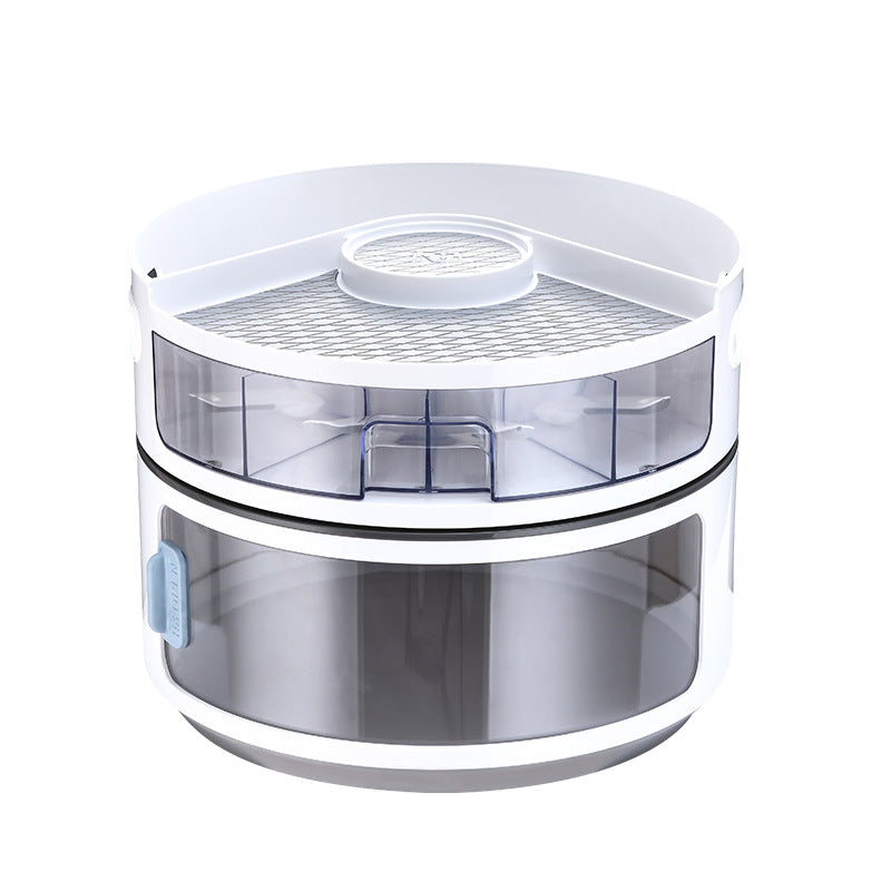 Multifunctional Double-layer Round Turntable For Kitchen Storage Rack