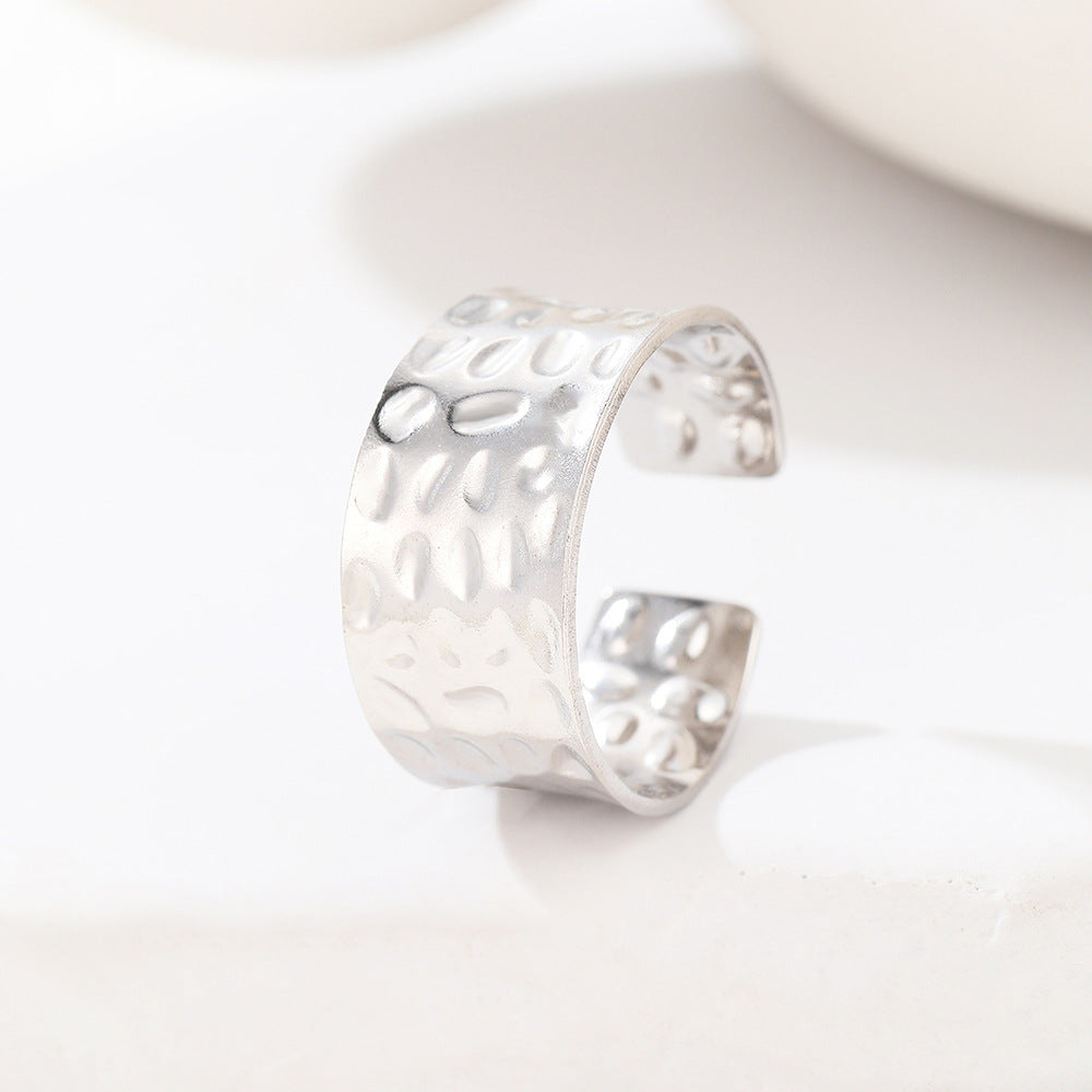 European And American-style Instagram-inspired Niche Geometric Wide-band Adjustable Ring