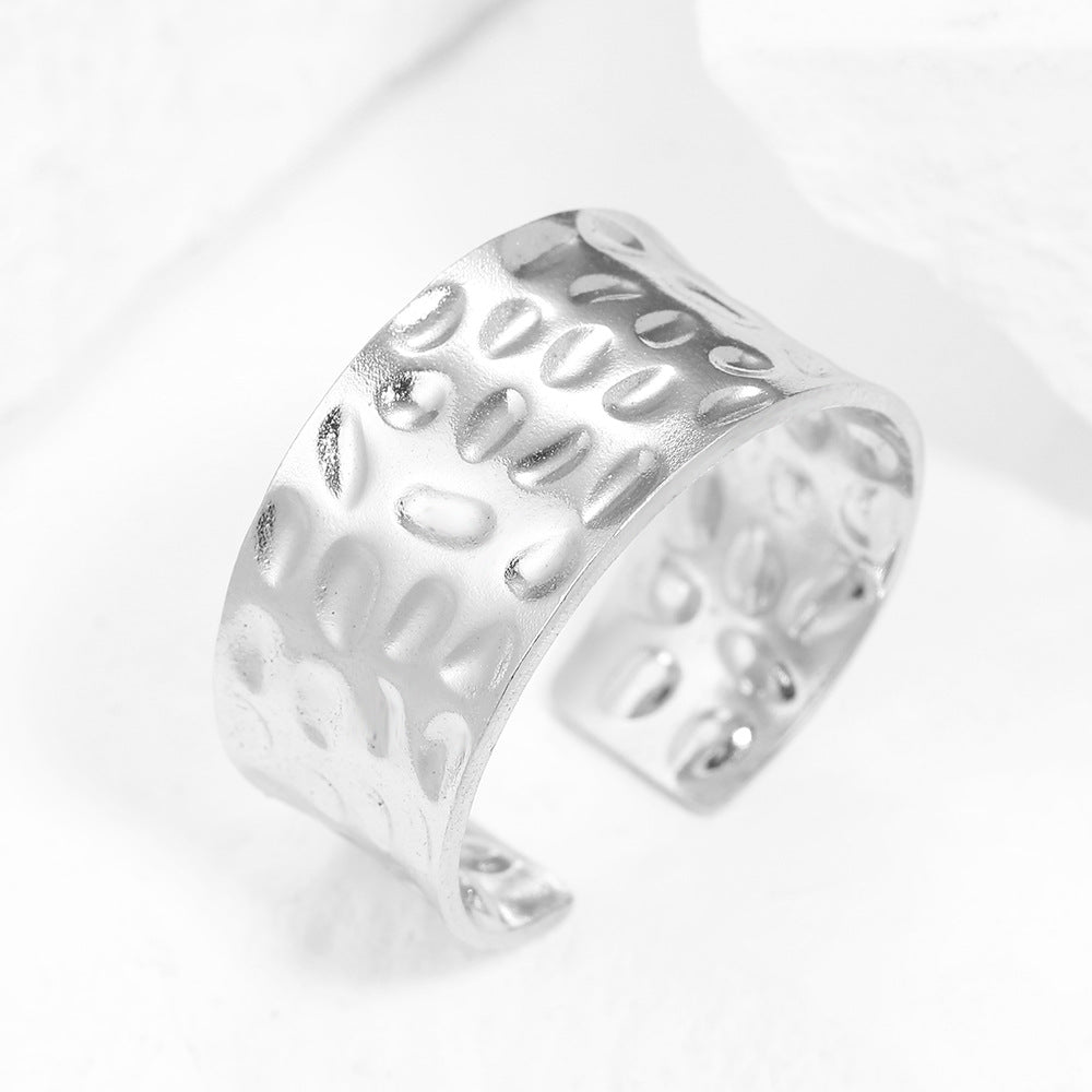 European And American-style Instagram-inspired Niche Geometric Wide-band Adjustable Ring