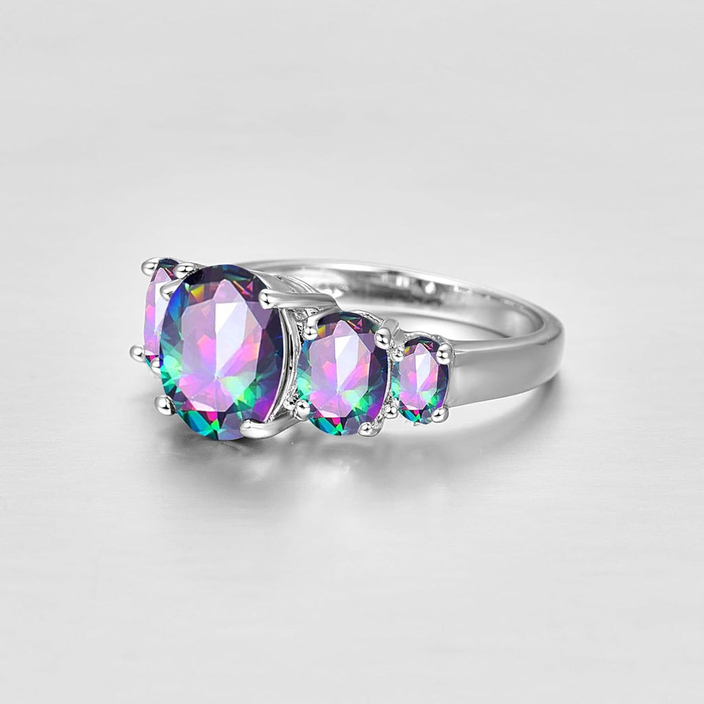 Light-luxury Oval Colored Pattoite Ring