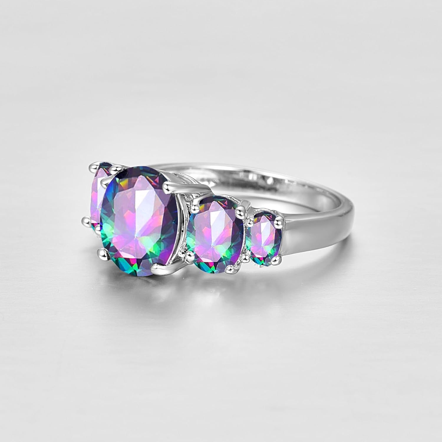 Light-luxury Oval Colored Pattoite Ring