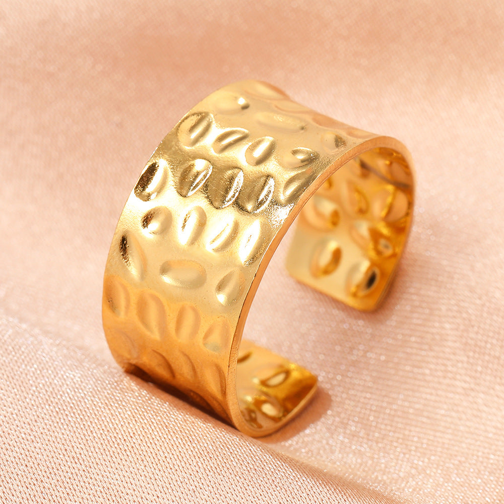 European And American-style Instagram-inspired Niche Geometric Wide-band Adjustable Ring
