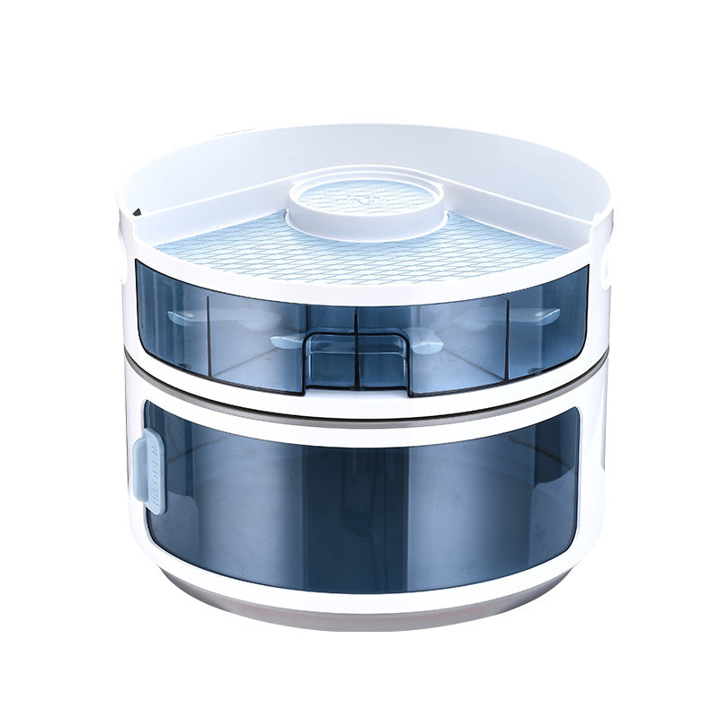 Multifunctional Double-layer Round Turntable For Kitchen Storage Rack