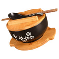 Ceramic Noodle Rice Bowl with Cover Japanese Style Soup Bowl Dinnerware