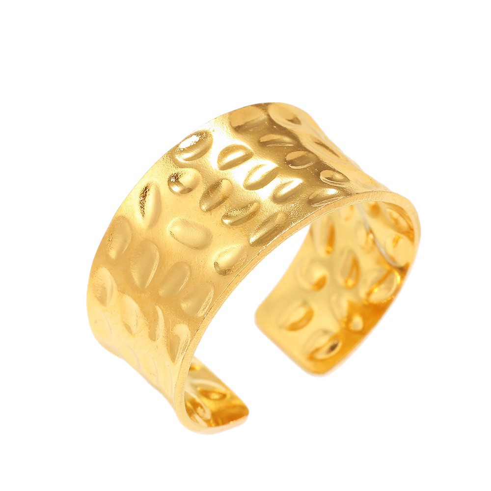 European And American-style Instagram-inspired Niche Geometric Wide-band Adjustable Ring