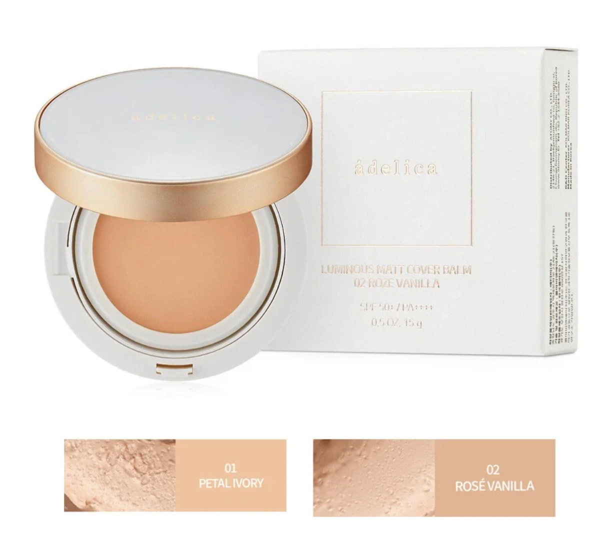 Adelica Luminous Matt Cover Balm 02 Rose Vanila (Refill)