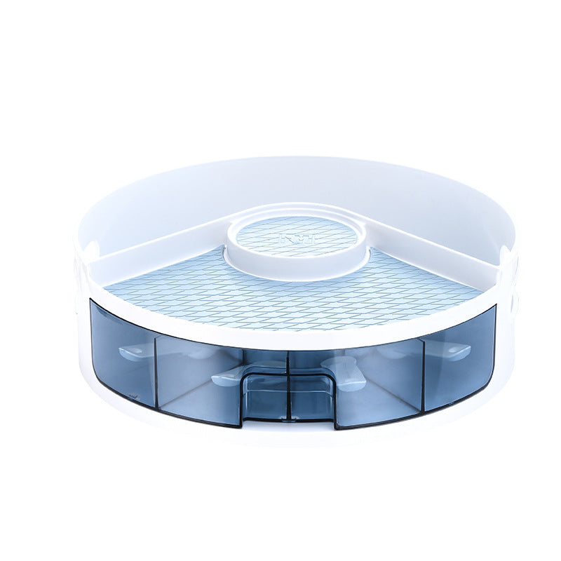 Multifunctional Double-layer Round Turntable For Kitchen Storage Rack