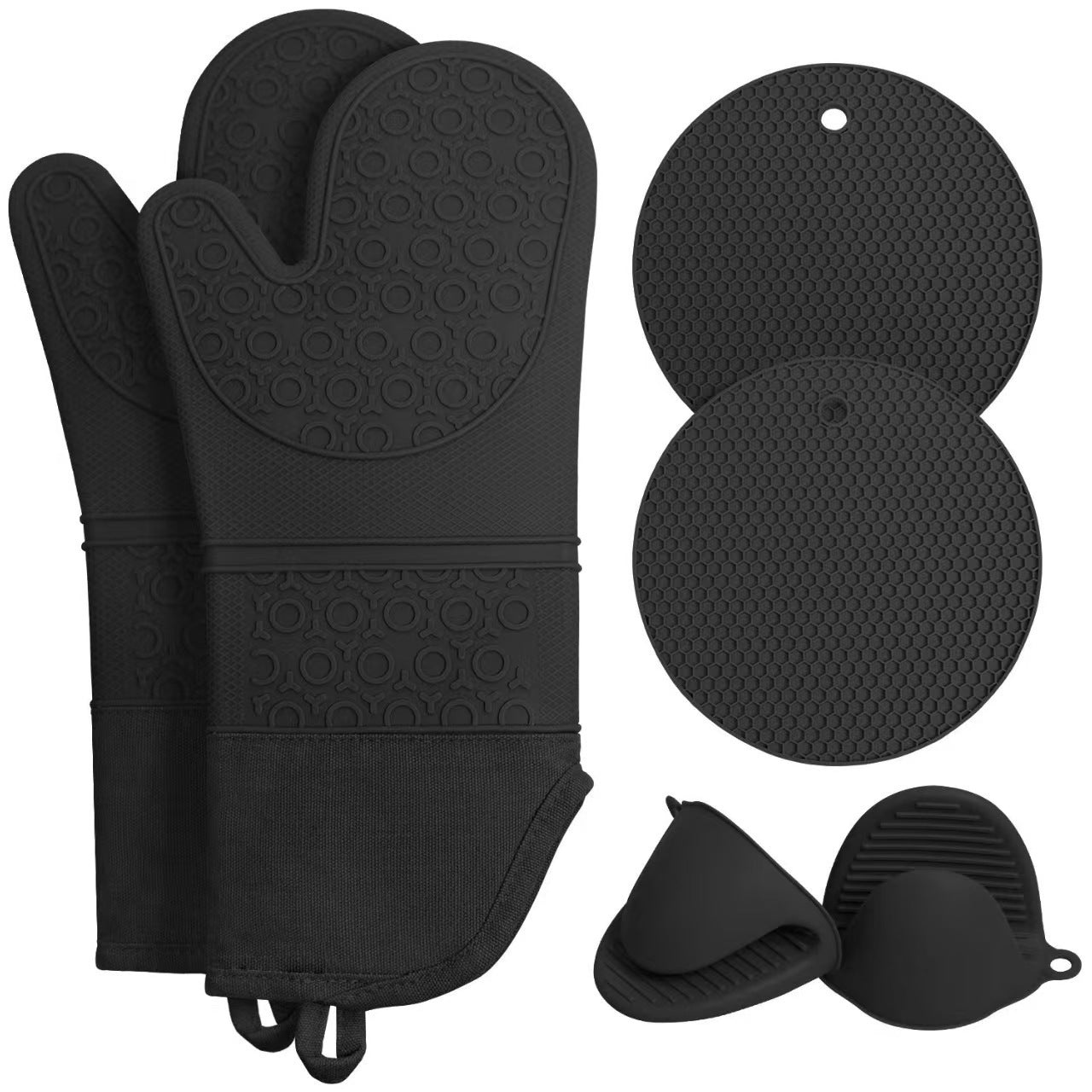High-Temperature Resistant Thickened Silicone Insulated Oven Mitts