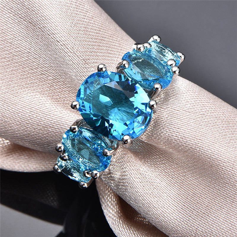 Light-luxury Oval Colored Pattoite Ring